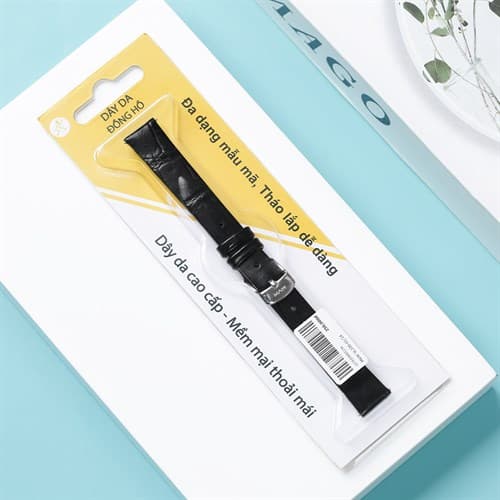 Ảnh Dây da đồng hồ 14mm SL100-01 Đen