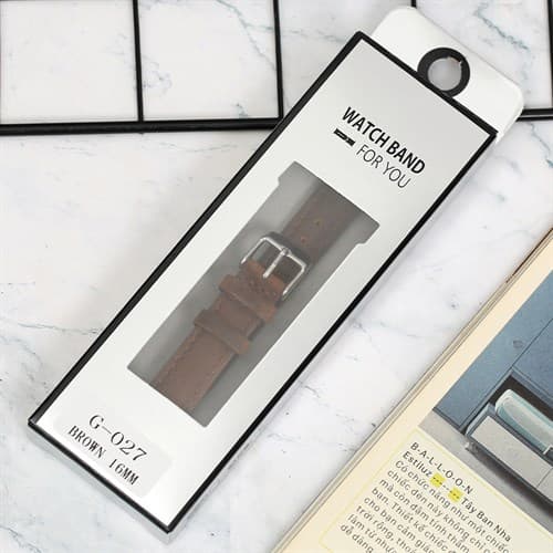 Ảnh Dây da đồng hồ 16mm G027 Nâu