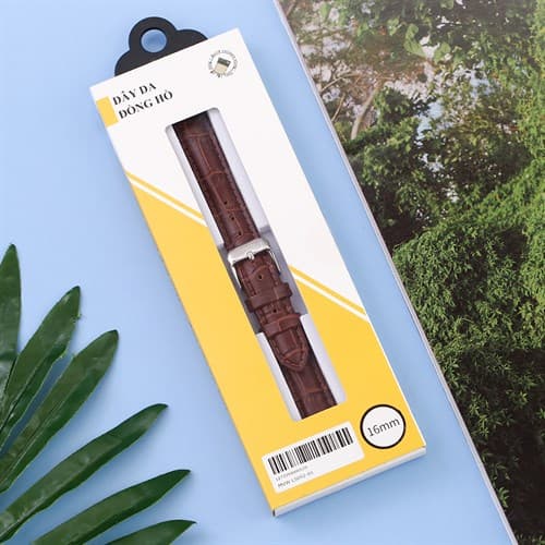 Ảnh Dây da đồng hồ 16mm LS052-01 Nâu