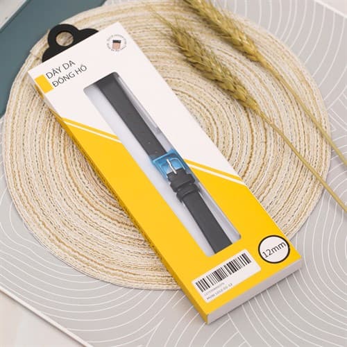 Ảnh Dây da đồng hồ 12mm L012-01-12 Đen
