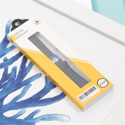Ảnh Dây da đồng hồ 16mm L015-03-16 Đen