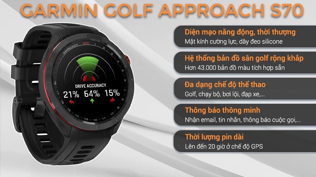 Ảnh Đồng hồ thông minh Garmin Golf Approach S70 47mm