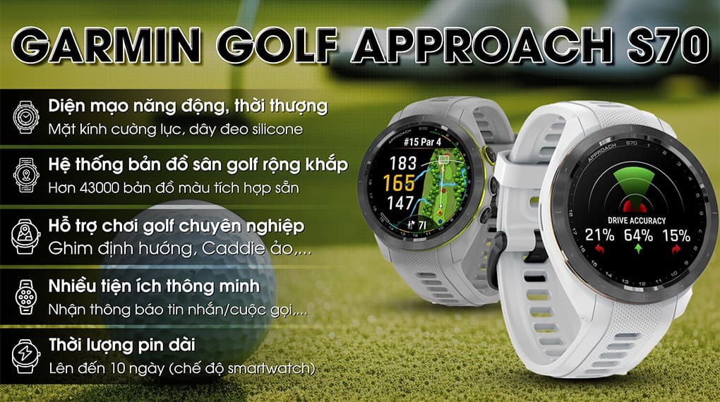 Ảnh Đồng hồ thông minh Garmin Golf Approach S70 42mm