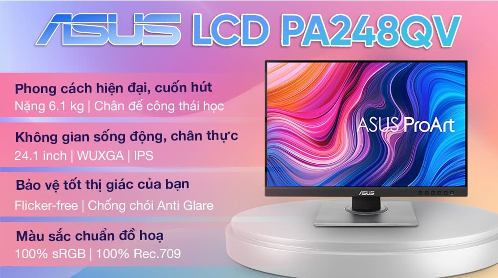 Ảnh Màn hình Asus ProArt PA248QV 24.1 inch FHD/IPS/75Hz/5ms/DisplayPort/HDMI/VGA/USB