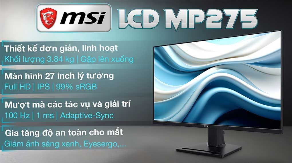 Ảnh Màn hình MSI Pro MP275 27 inch FHD/IPS/100Hz/1ms/HDMI