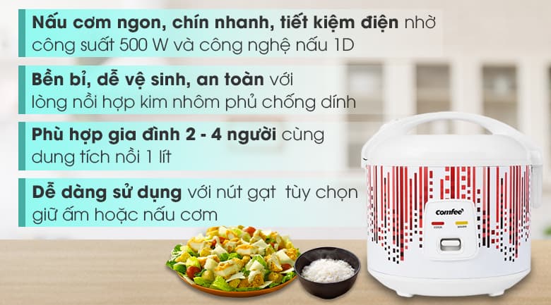 Ảnh Nồi cơm nắp gài Comfee 1 lít CR-CM1020(D)
