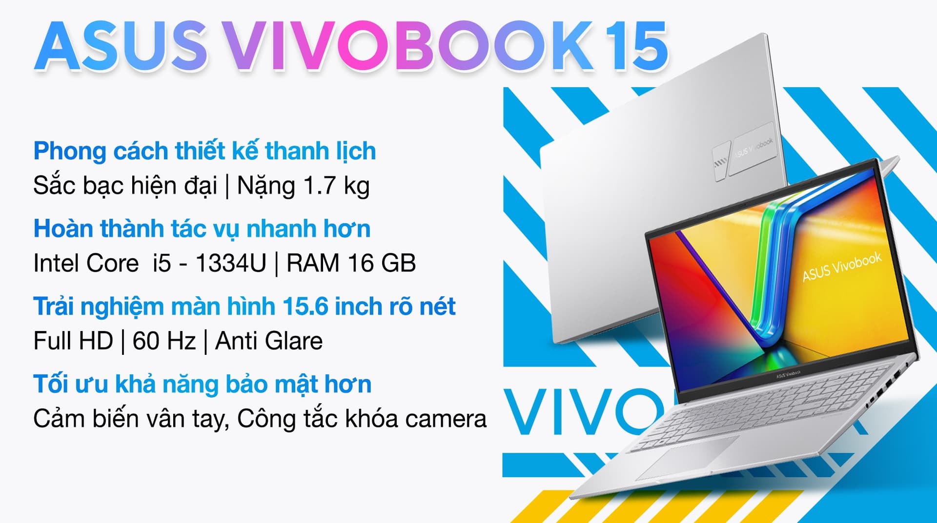 Ảnh Laptop Asus Vivobook 15 X1504VA i5 1334U/16GB/512GB/OfficeHS24+365/Win11 (BQ2225WS)