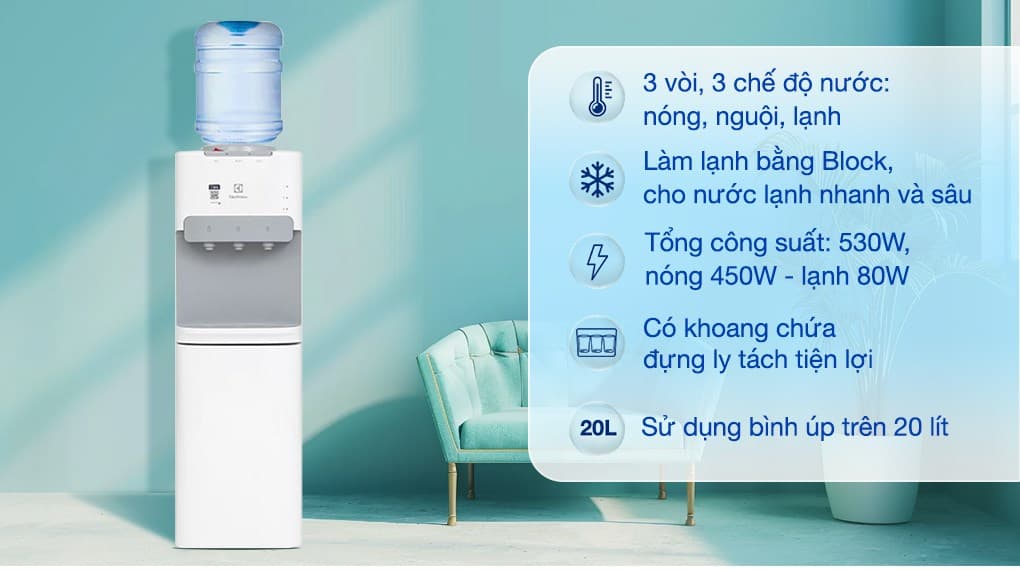 Ảnh Cây nước nóng lạnh Electrolux EDBMFACWF 530W