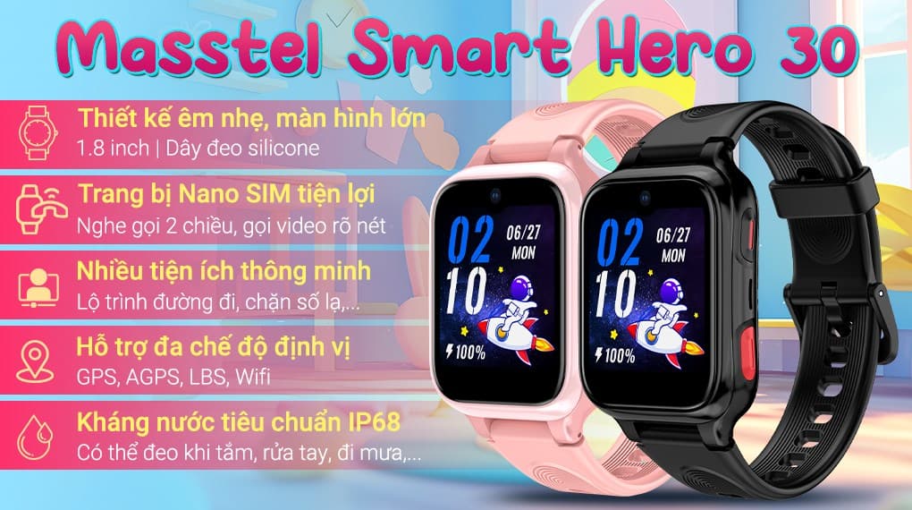 Ảnh Đồng hồ định vị trẻ em Masstel Smart Hero 30