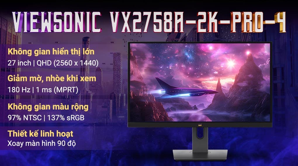 Ảnh Màn hình Gaming Viewsonic VX2758A-2K-PRO-4 27 inch 2K/IPS/180Hz/1ms