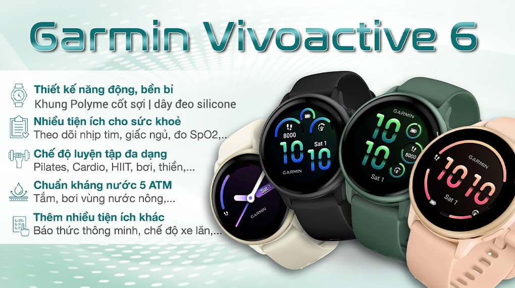 Ảnh Đồng hồ thông minh Garmin Vivoactive 6 42.2mm