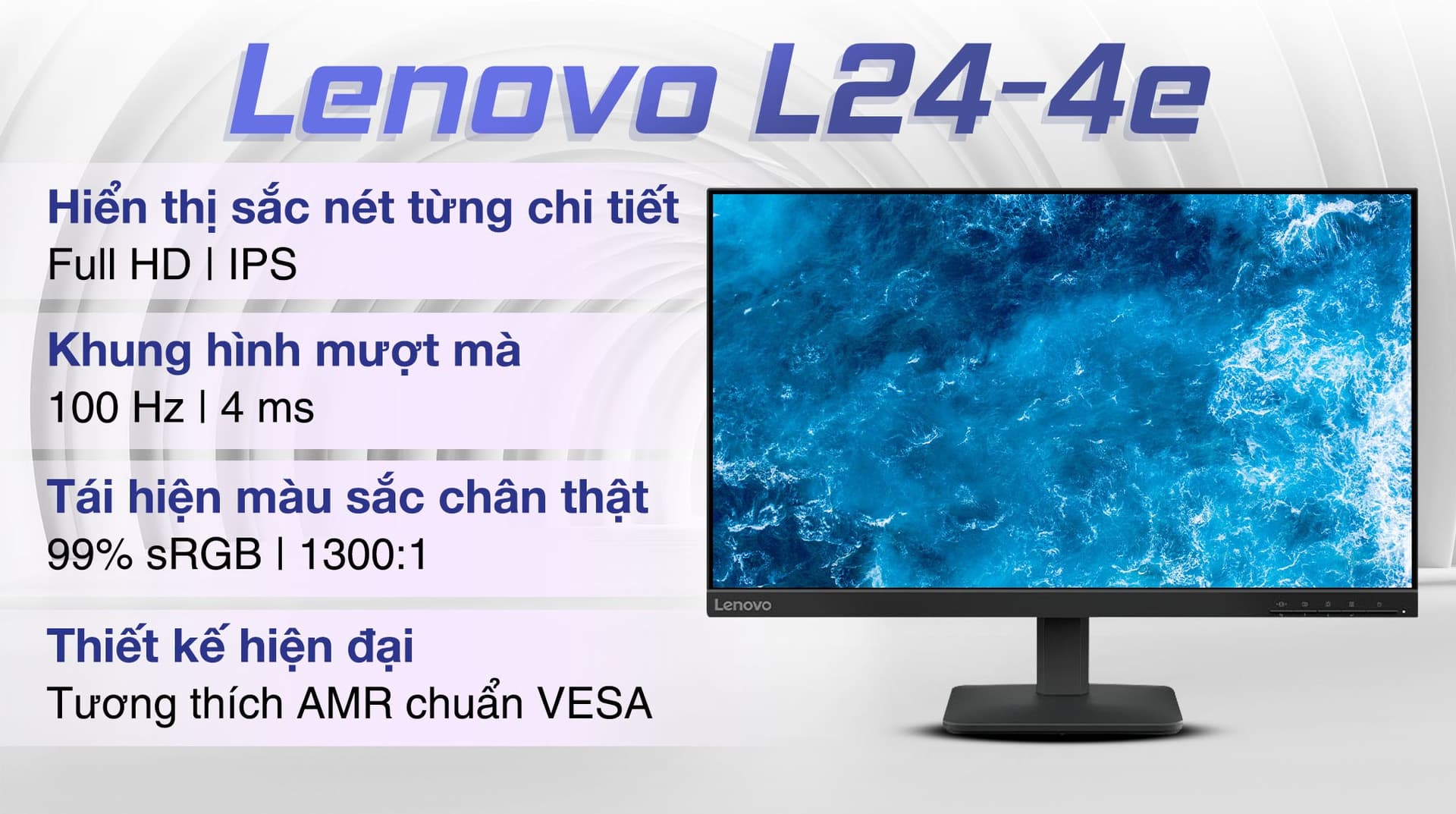 Ảnh Màn hình Lenovo L24-4e 23.8 inch FHD/IPS/100Hz/4ms