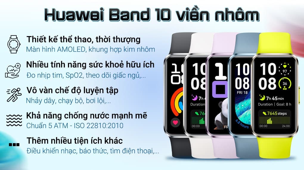 Ảnh Vòng đeo tay thông minh Huawei Band 10 viền nhôm