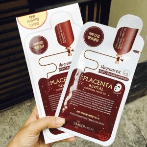 Ảnh Bộ 10 gói Mặt nạ nhau thai cừu tăng độ đàn hồi và chống lão hóa da Mediheal Placenta Revital Essential Mask Ex 25ml x10