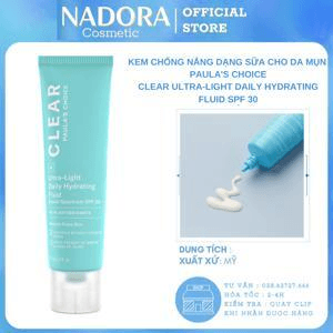 Ảnh Kem chống nắng dạng sữa siêu nhẹ dành cho da mụn Paula’s Choice Clear Ultra-Light Daily Fluid SPF 30 - 60 ml