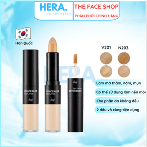 Ảnh Kem Che Khuyết Điểm 2 Đầu Concealer Dual Veil The Face shop
