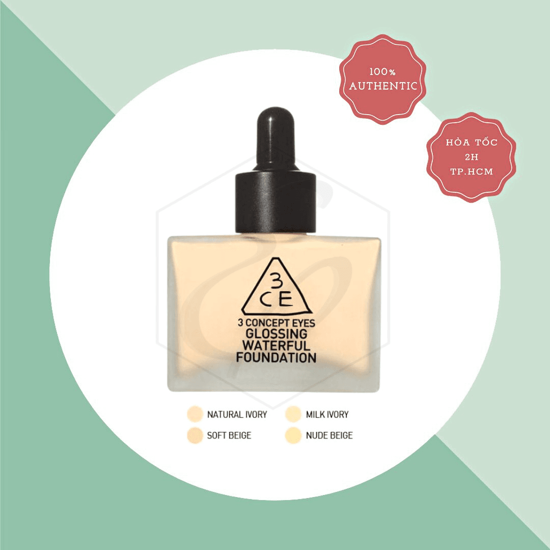 Ảnh Kem nền dạng lỏng 3CE Glossing Waterful Foundation