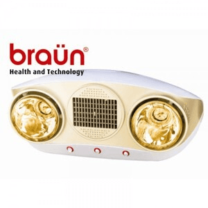 Ảnh Đèn sưởi nhà tắm Braun BU02P - 2 bóng trắng, có quạt