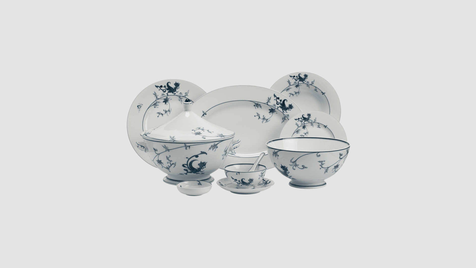 Ảnh Bộ đồ ăn 6 người Âu-Á + thố 45 sản phẩm – Hoàng Cung – Lạc Hồng
