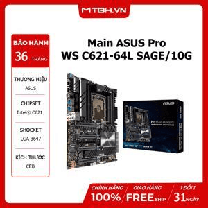Ảnh Bo mạch chủ - Mainboard Asus Pro WS C621-64L SAGE/10G