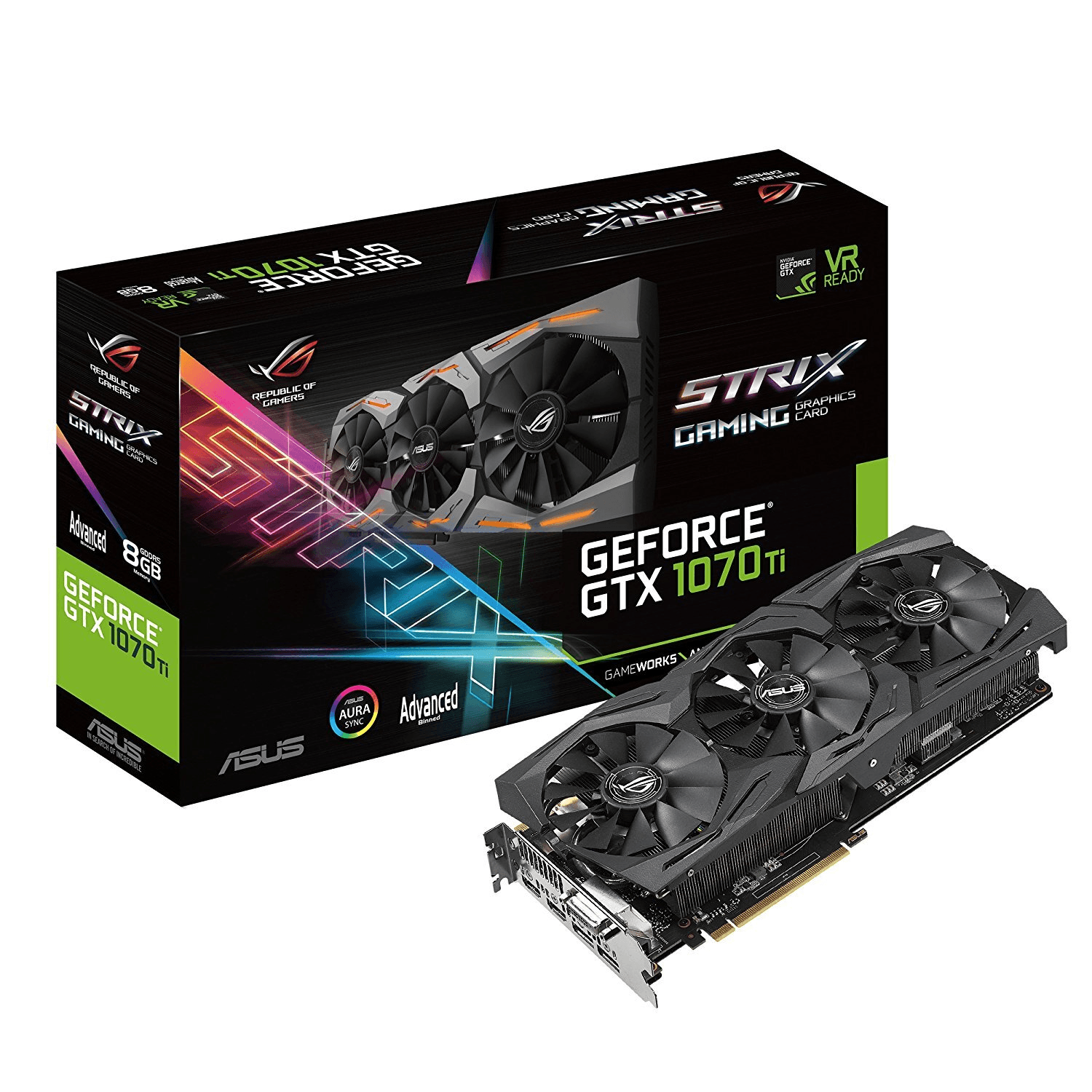Ảnh Card đồ họa - VGA Card Asus Rog Strix Geforce GTX 1070 Ti A8G