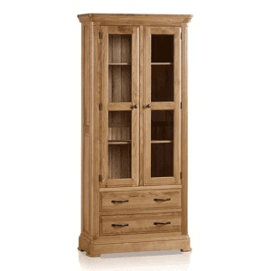 Ảnh Tủ trưng bày 2 cánh kính Canterbury gỗ sồi