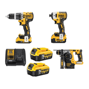 Ảnh Bộ 2 máy khoan, 1 máy vặn vít dùng pin 20V DEWALT DCK368P2T (2pin 5Ah, sạc)