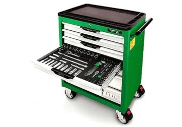 Ảnh Bộ tủ dụng cụ 7 ngăn màu đỏ 261 chi tiết Toptul GV-26102