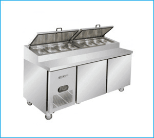 Ảnh Bàn mát Pizza 1.8m 2 cánh inox Berjaya BS2D/PCF6/Z