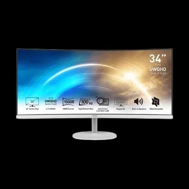 Ảnh Màn hình MSI PRO MP341CQW (34 INCH/UWQHD/VA/100HZ/1MS/Loa/Cong) - Chính hãng