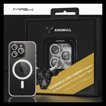 Ảnh Cường lực camera Mipow KINGBULL TITANSHIELD PROTECTOR iPhone 15|15 Pro Max - Chính hãng