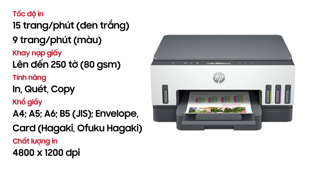 Ảnh Máy in phun màu HP TANK 720 đa chức năng (In, Scan, Copy)