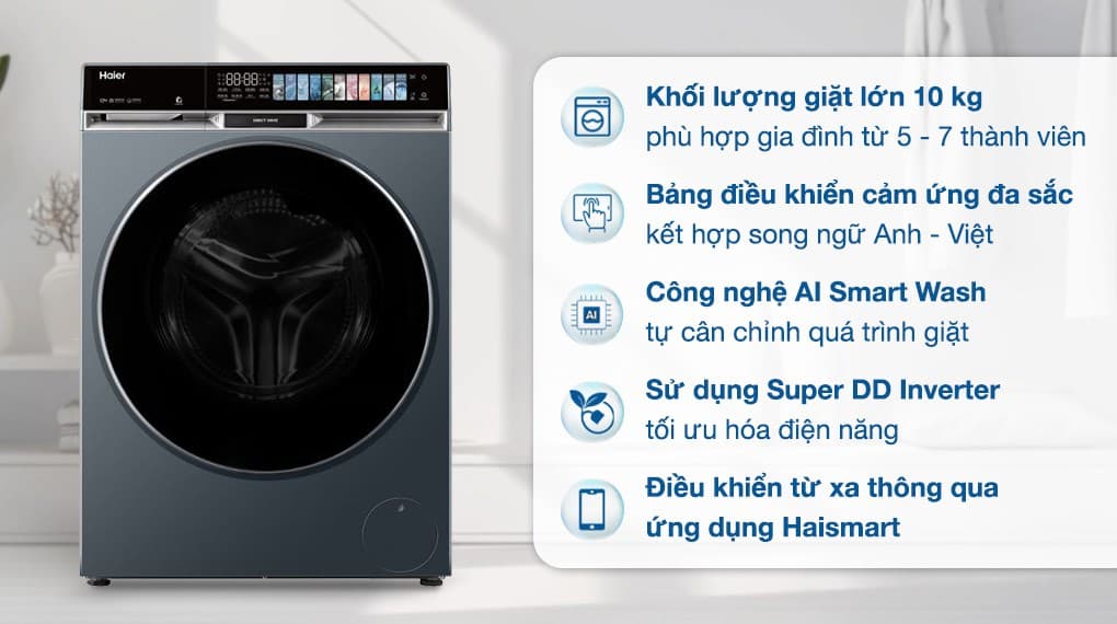 Ảnh Máy giặt Haier X9 Inverter 10 kg HW100-BD14387GNU1