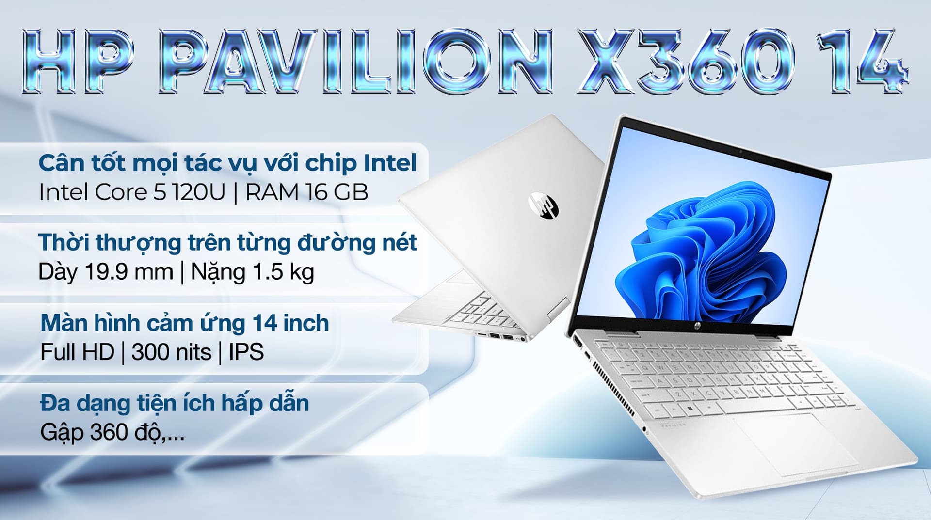 Ảnh Laptop HP Pavilion X360 14 ek2017TU - 9Z2V5PA (Core 5 120U, 16GB, 512GB, Full HD, Cảm ứng, Win11)