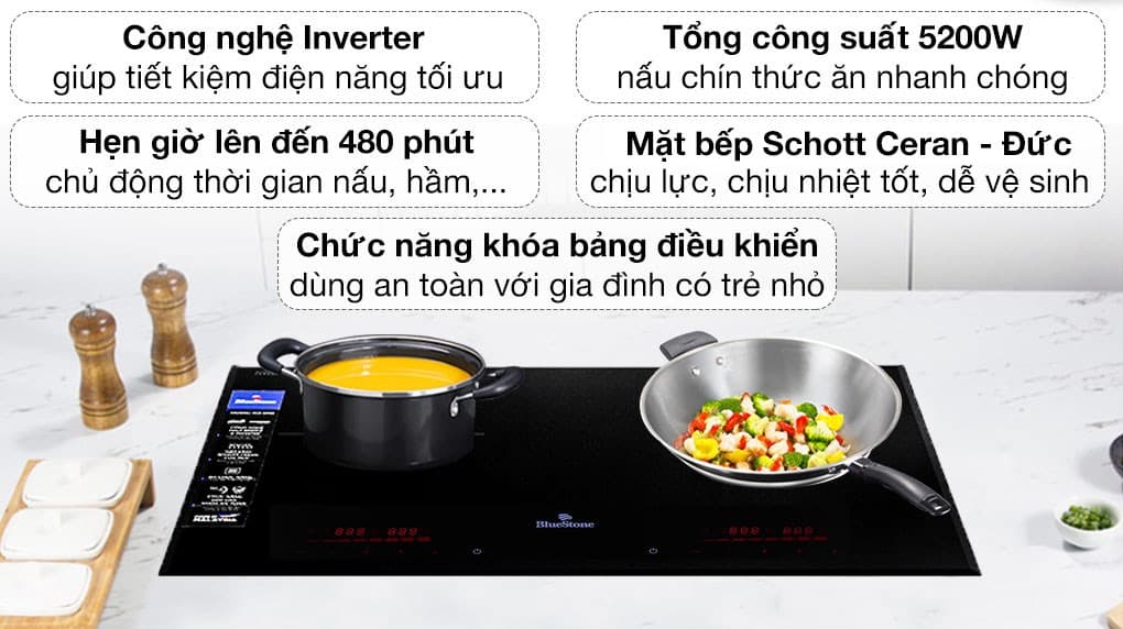 Ảnh Bếp từ đôi lắp âm BlueStone ICB-6948