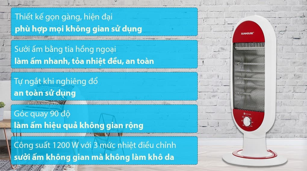 Ảnh Quạt sưởi hồng ngoại Sunhouse SHD7022
