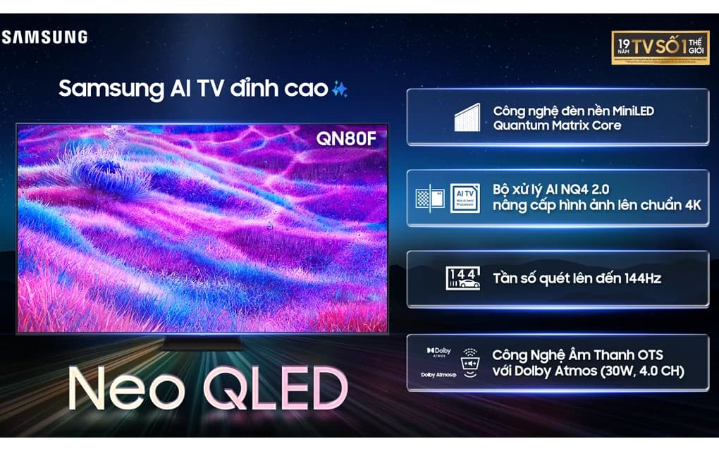 Ảnh Smart AI Tivi Samsung Mini LED 4K 55 Inch QA55QN80F