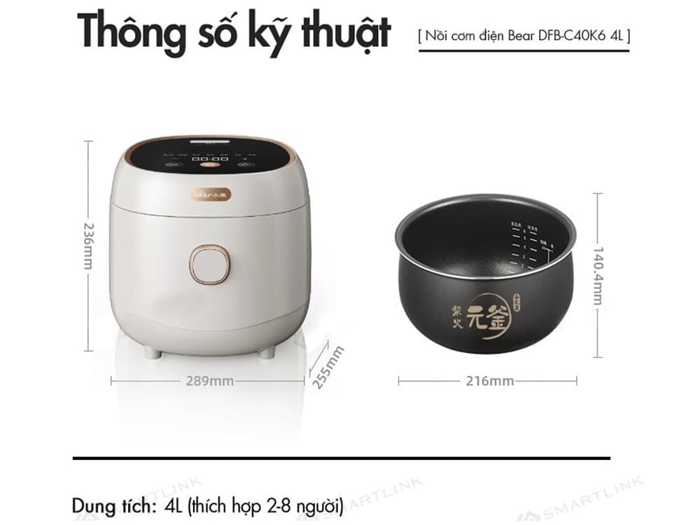 Ảnh Nồi cơm điện Bear DFB-C40K6 (4 lít)