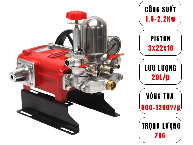 Ảnh Đầu xịt bầu áp 1HP Yasumaru YSM522C (Ty thép)