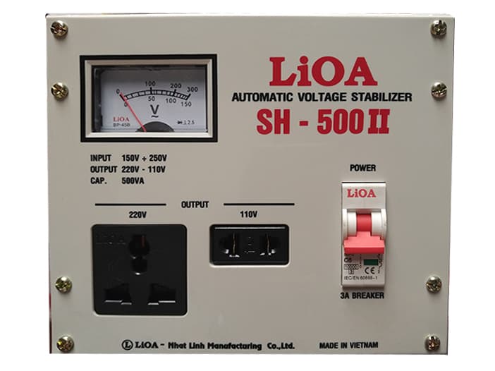 Ảnh Ổn áp 1 pha Lioa 500VA SH 500II (Dải điện áp đầu vào 150V - 250V)
