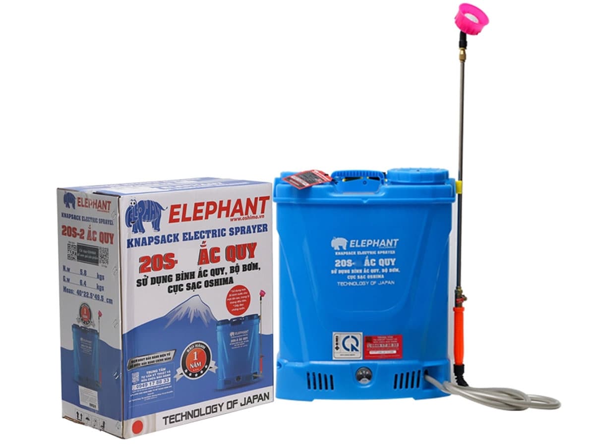 Ảnh Bình xịt thuốc trừ sâu, côn trùng điện Elephant 20S (1 ắc quy)