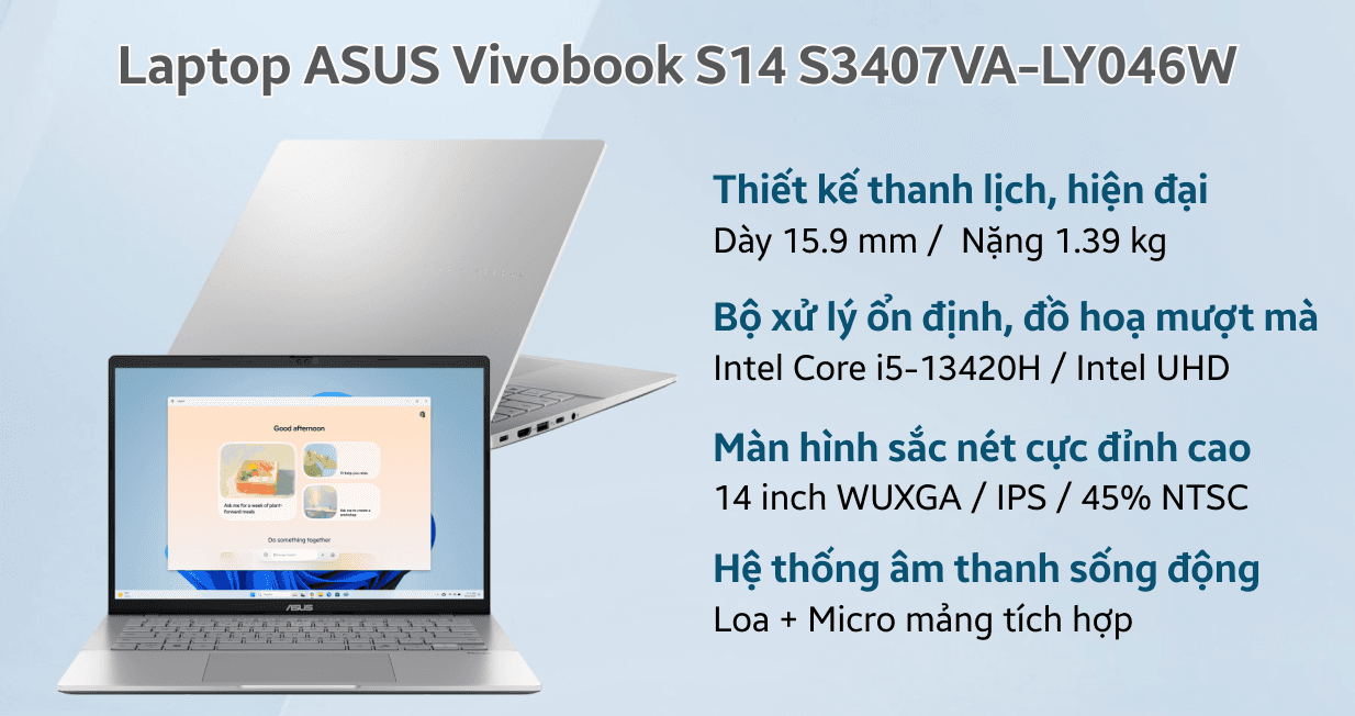 Ảnh Laptop ASUS Vivobook S14 S3407VA-LY046W
