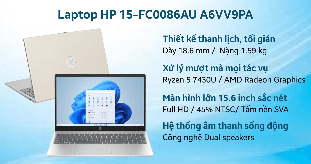 Ảnh Laptop HP 15-FC0086AU A6VV9PA