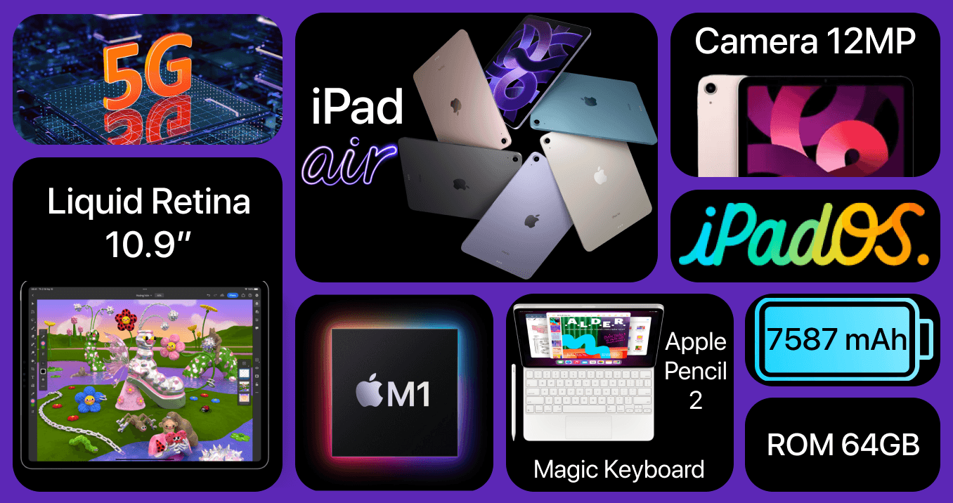 Ảnh iPad Air 5 10.9 inch (2022) 5G 64GB I Chính hãng Apple Việt Nam