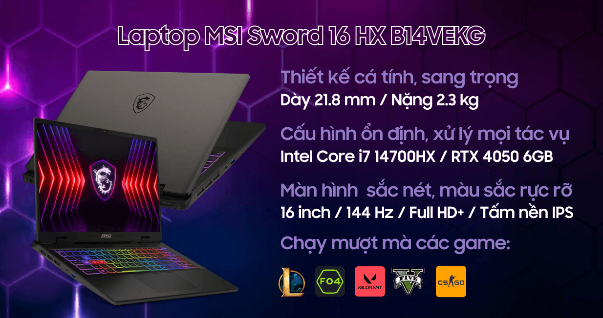 Ảnh Laptop MSI Sword 16 HX B14VEKG-459VN
