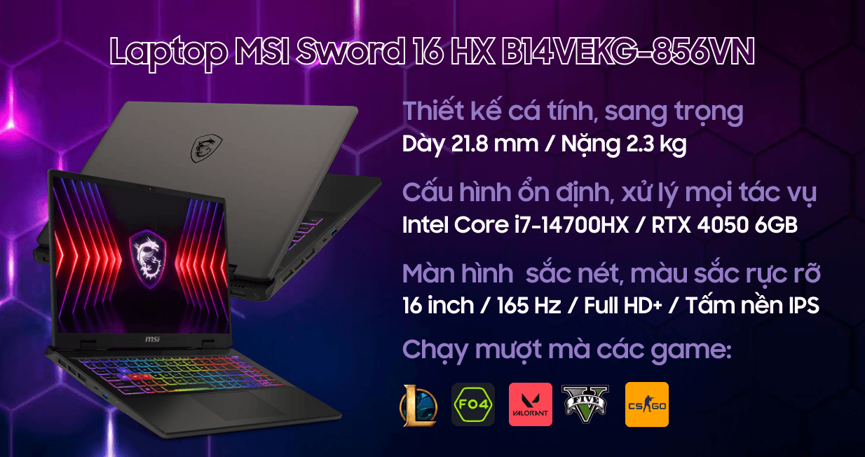 Ảnh Laptop MSI Sword 16 HX B14VEKG-856VN
